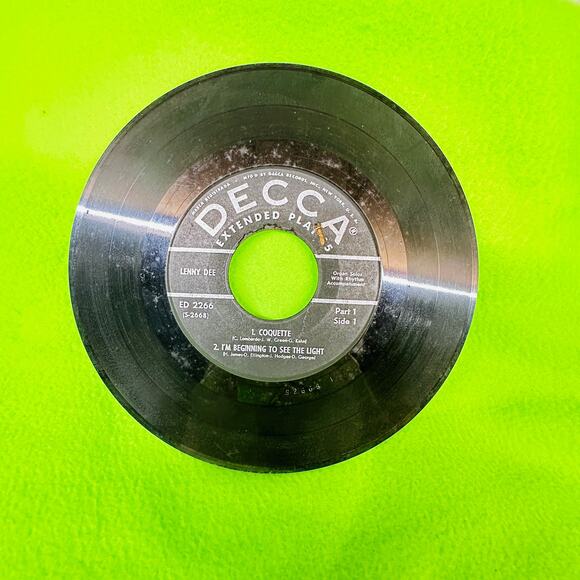 LENNY DEE Coquette / Beginning See Light / Chinatown / Charmaine 45rpm EP - Picture 6 of 9